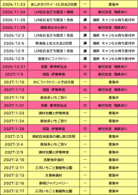 催行状況表　10/1更新