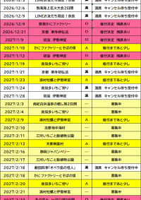 催行状況表　10/17更新
