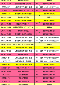 催行状況表　９/１５更新